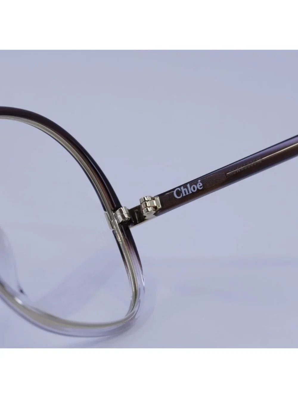 Chloe CH0032O 002 Eyeglasses Brown Gradient 55mm Round Frame